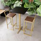 Jogo Mesa Alta Bistrô Quadrada Preta 2 Banquetas Imbuia Confort Industrial Dourado Jogo Mesa Alta Bistrô Quadrada Preta 2 Banquetas Imbuia Confort Industrial Dourado