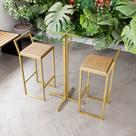 Jogo Mesa Alta Bistrô Quadrada Vidro 2 Banquetas Pinus Confort Industrial Dourado Jogo Mesa Alta Bistrô Quadrada Vidro 2 Banquetas Pinus Confort Industrial Dourado