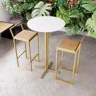 Jogo Mesa Alta Bistrô Redonda Branca 2 Banquetas Pinus Confort Industrial Dourado Jogo Mesa Alta Bistrô Redonda Branca 2 Banquetas Pinus Confort Industrial Dourado