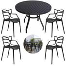 Jogo Mesa Alumínio 90cm + 4 Cadeiras Alegra Resistente Jardim Cozinha