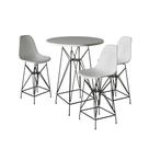 Jogo Mesa Bistrô Eames Branca 60Cm 3 Banquetas Branca Base Ferro Preto - Cor: Branco