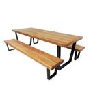 Jogo Mesa E 2 Bancos Industrial Diamond 2,20m Ferragem Preta