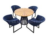 Jogo Mesa Elegance Corda Náutica, 4 Cadeira 1 mesa Cor Azul Marinho Jogo Mesa Elegance Corda Náutica, 4 Cadeira 1 mesa Cor Azul Marinho