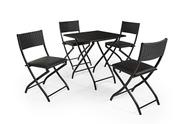 Jogo Mesa Preto Dobravel c/ 4 Cadeiras Dobravel Preto Jogo Mesa Preto Dobravel c/ 4 Cadeiras Dobravel Preto