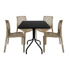 Jogo Mesa Quadrada Preta Com 4 Cadeiras Gruvyer Cafeteria Jantar Restaurante Jogo Mesa Quadrada Preta Com 4 Cadeiras Gruvyer Cafeteria Jantar Restaurante