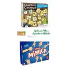 Jogo Mimicas + Quebra Cabeça O Alfabeto em Madeira - Pais e Filhos