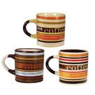 Jogo Mini Caneca Cerâmica Caboclo 110ml 3 Unidades - Yazi