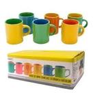 Jogo Mini Canecas Coloridas Para Café 6 Peças 85ml