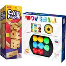 Jogo Move Ball Botões Caiu Perdeu Brinquedo Torre Educativo Português Agilidade Coloridos Tabuleiro Divertido Brincadeira