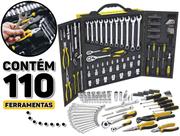 Jogo Multiferramentas 110 Peças Completo Multiuso Ferramentas Profissionais Manutenção Trabalhos Manuais Maleta Stanley