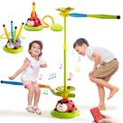 Jogo Musical Jump Toys Powza 5 em 1 Toss Ring para crianças de 4 a 8 anos