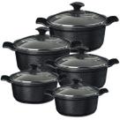 Jogo Panela Preto Craq Antiaderente Cerâmica Javali AA 16a24
