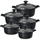 Jogo Panela Preto Craq Antiaderente Cerâmica Javali AA 16a24
