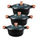 Jogo Panela Preto Liso Antiaderente Cerâmica Javali AM 26a30 Jogo Panela Preto Liso Antiaderente Cerâmica Javali AM 26a30