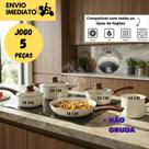 Jogo Panelas 5 Peças Antiaderente Alumínio com Revestimento Cerâmica Indução Não Gruda Durável Jogo Panelas 5 Peças Antiaderente Alumínio com Revestimento Cerâmica Indução Não Gruda Durável