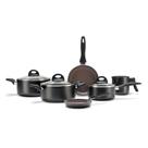 Jogo Panelas 6 Peças Brinox Smart Plus Preta Revestimento Cerâmico