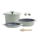 Jogo panelas 7pç ceramic life empilhavel verde menta brinox