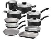 Jogo panelas alum 10pc linz preto antiaderente tramontina