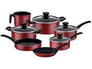Jogo panelas alum 7pc coimbra vermelho