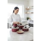 Jogo Panelas Antiaderente Vermelho 5 Peças Cozinha