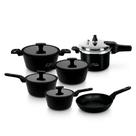 Jogo Panelas Brinox 6pçs Indução Antiaderente Premium com Panela de Pressão Rápida