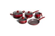 Jogo panelas brinox antiaderente ceramic life 5 pecas easy vermelho 4789100