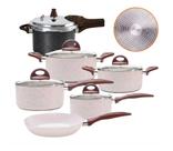 Jogo Panelas Brinox Ceramic 6 Pçs Antiaderente Indução Com Pressão Preta