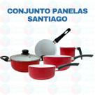Jogo Panelas com Revestimento Cerâmica 6 Peças Cor Vermelho