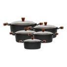 Jogo Panelas Granito Antiaderente Gourmet Javali AM 16a24cm Jogo Panelas Granito Antiaderente Gourmet Javali AM 16a24cm
