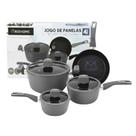 Jogo Panelas Milão 4 Peças Cerâmica Antiaderente Indução e gás 3mm - Preta - Rio Home