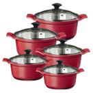 Jogo Panelas Vermelho Alumínio Fundido Usinado JavaliAA16a24 Jogo Panelas Vermelho Alumínio Fundido Usinado JavaliAA16a24