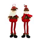 Jogo Papai Noel e Boneco de Neve Pendente 30cm Pelúcia Perna Mole Xadrez