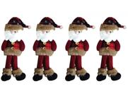 Jogo Papai Noel Pendente Pelúcia Xadrez 29cm 4 Peças - Master Christmas