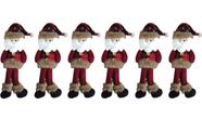 Jogo Papai Noel Pendente Pelúcia Xadrez 29cm 6 Peças - Master Christmas
