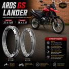Jogo par aro gs 21x1.85 18x2.15 xtz lander 250 prata cromado Jogo par aro gs 21x1.85 18x2.15 xtz lander 250 prata cromado