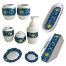 Jogo para Banheiro 9 Peças em Porcelana Espanhola Completo