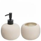 Jogo Para Banheiro Porcelana Redondo 2 Peças 450Ml Branco