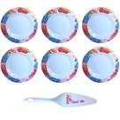 Jogo Para Bolos Tortas Sobremesa 7 Peças Floral Melamina SALDÃO.
