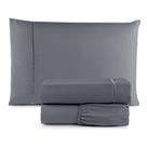 Jogo Para Cama Lençol Solteiro 3 Peças 400 Fios Luxuoso Micropercal Ponto Palito