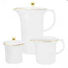 Jogo para Chá Sofia Porcelana Branca com Fio Dourado 3pç Oxford