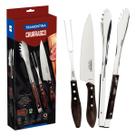 Jogo para Churrasco com Lâminas em Aço Inox com Cabo de Madeira Tramontina
