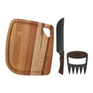 Jogo para Churrasco com Tábua 3 Peças Tramontina Churrasco Black 22999046 Madeira