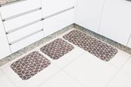 Jogo para cozinha 3 peças passadeira 2 tapetes marrom claro