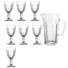 Jogo Para Refresco 7 Peças em Vidro Jarra 1.2l Taça 320ml Dynasty