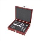 Jogo para vinho inox com caixa de madeira Uny Gift 6 peças Jogo para vinho inox com caixa de madeira Uny Gift 6 peças