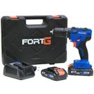 Jogo Parafusadeira Furadeira 1/2pol. Brushless de Impacto com 2 Baterias 18V Maleta e Carregador Rápido FORTGPRO FG3006X