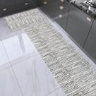 Jogo Passadeira e Capacho 1,30m x 45cm Tapete Cozinha Antiderrapante Tear Artesanal Decorativo Jacquard Cru / Preto Jogo Passadeira e Capacho 1,30m x 45cm Tapete Cozinha Antiderrapante Tear Artesanal Decorativo Jacquard Cru / Preto