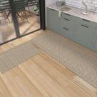 Jogo Passadeira e Capacho Antiderrapante 1.30m X 45cm Kit 2 Peças Para Cozinha / Corredor Emborrachado Tear Artesanal Algodão Decoração Rústico