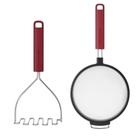 Jogo Peneira e Amassador Batatas Cozinha Vermelha KitchenAid