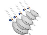 Jogo Peneiras Aço Inox 5 Peças 10, 14, 16, 18 e 20cm - Yazi